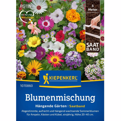 Zmes vzpriamených a previsnutých kvetov - predaj výsevných pásikov - 5 m