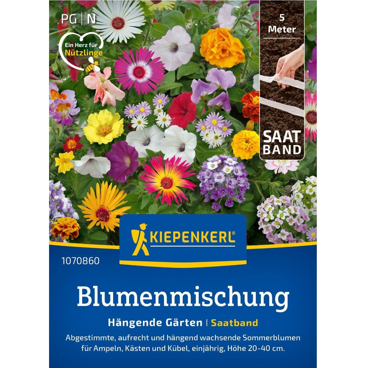 Zmes vzpriamených a previsnutých kvetov - predaj výsevných pásikov - 5 m