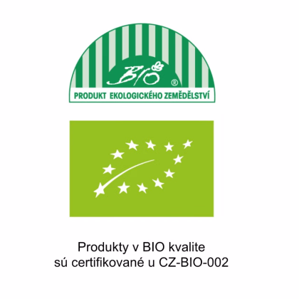 Produkty v bio kvalite sú certifikované u CZ-BIO-002.