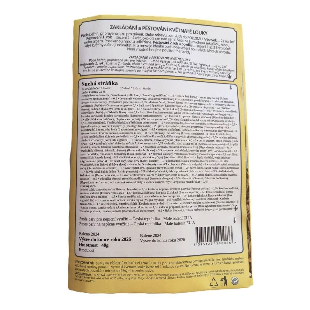 Suchá stráň pravé lúčne kvety - Planta Naturalis - lúčna zmes - 40 g