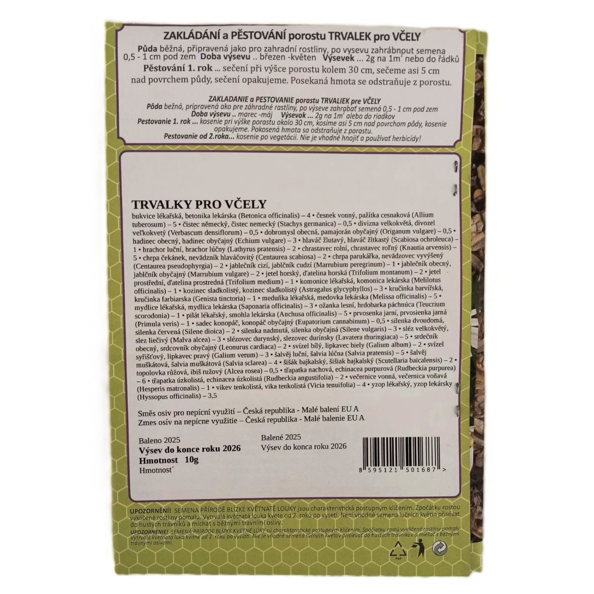 Trváce kvety pre včely - Planta Naturalis - lúčna zmes - 10 g