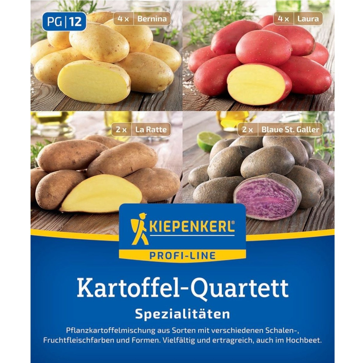 Sadbové zemiaky - 4 druhy - Solanum tuberosum - 12 ks