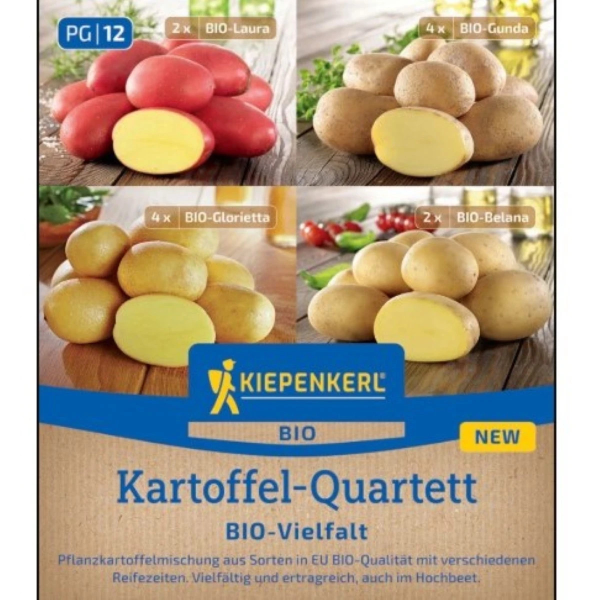 BIO Sadbové zemiaky - 4 druhy - rozmanitosť - Solanum tuberosum - sadivo - 12 ks