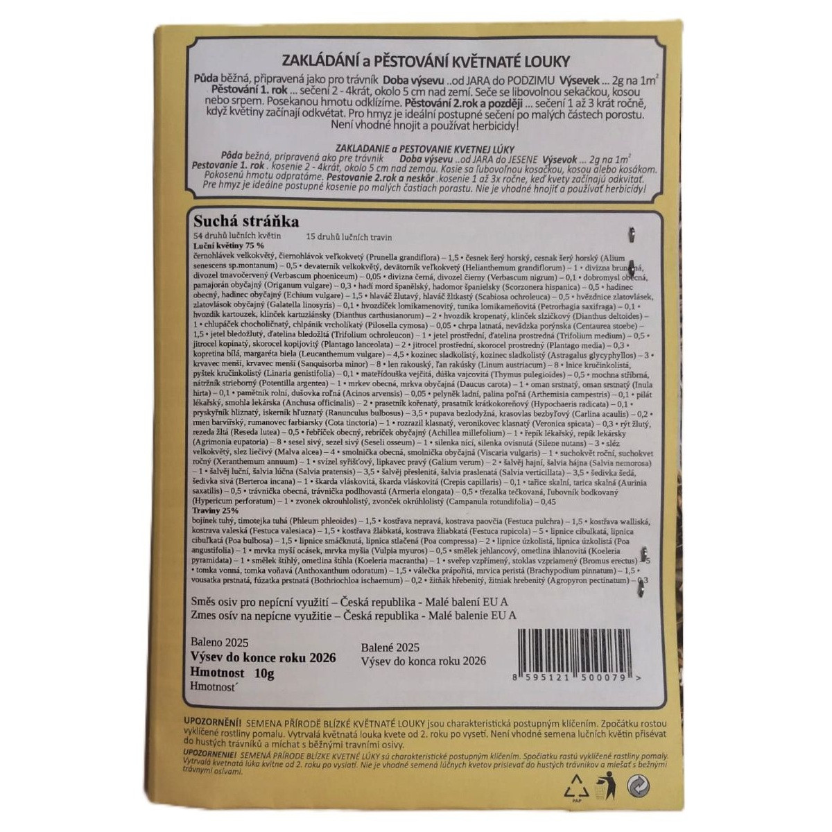Suchá stráň pravé lúčne kvety - Planta Naturalis - lúčna zmes - 10 g
