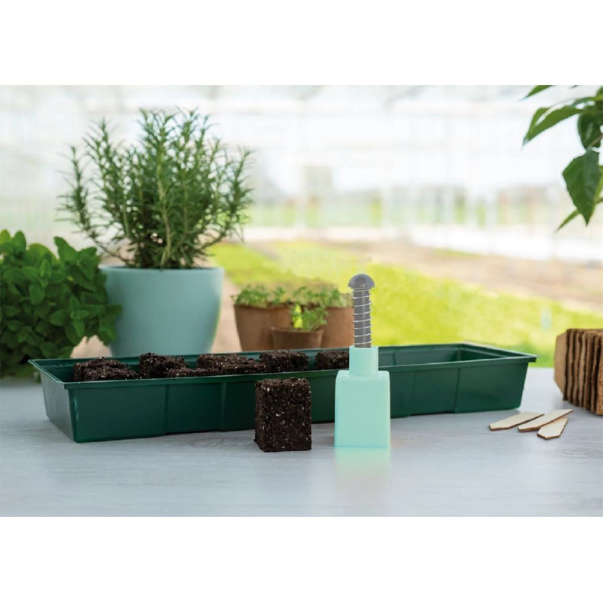 Ručný lis na výrobu rašelinových kvetináčov - 4 cm - SOGO - pestovateľské pomôcky - 1 ks