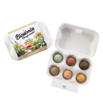Semienkové bomby - darčekový box na vajíčka - Blossombs - 6 guliek - 1 balenie