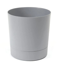 Kvetináč Aura s podmiskou - sivý - 13 x 13 cm - pestovateľské pomôcky - 1 ks