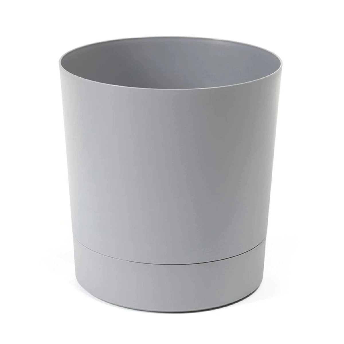 Kvetináč Aura s podmiskou - sivý - 13 x 13 cm - pestovateľské pomôcky - 1 ks
