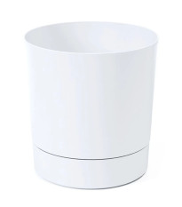 Kvetináč Aura s podmiskou - biely - 15 x 15 cm - pestovateľské pomôcky - 1 ks