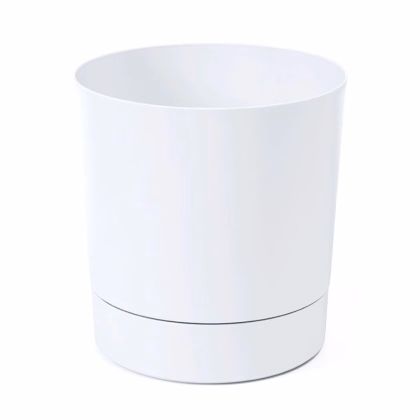 Kvetináč Aura s podmiskou - biely - 15 x 15 cm - pestovateľské pomôcky - 1 ks