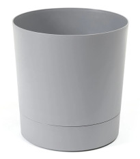 Kvetináč Aura s podmiskou - sivý - 18 x 18 cm - pestovateľské pomôcky - 1 ks