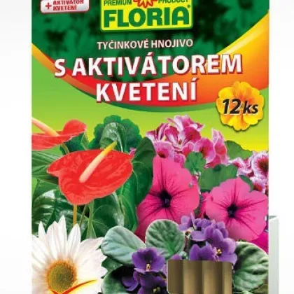 Tyčinkové hnojivo s aktivátorom kvitnutia - 12 ks - Floria