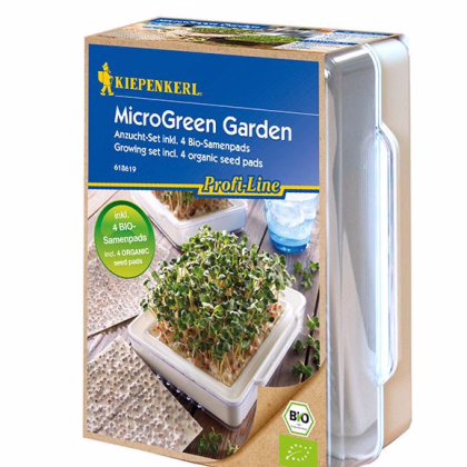 Microgreen Garden BIO - Štartovacia sada vrátane 4 plátov