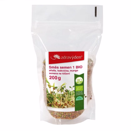 BIO alfalfa, reďkovka, mungo - zmes bio semien na klíčenie - 200 g