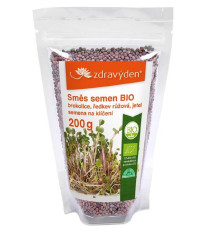 BIO brokolica, reďkovka, ďatelina - zmes bio semien na klíčenie - 200 g