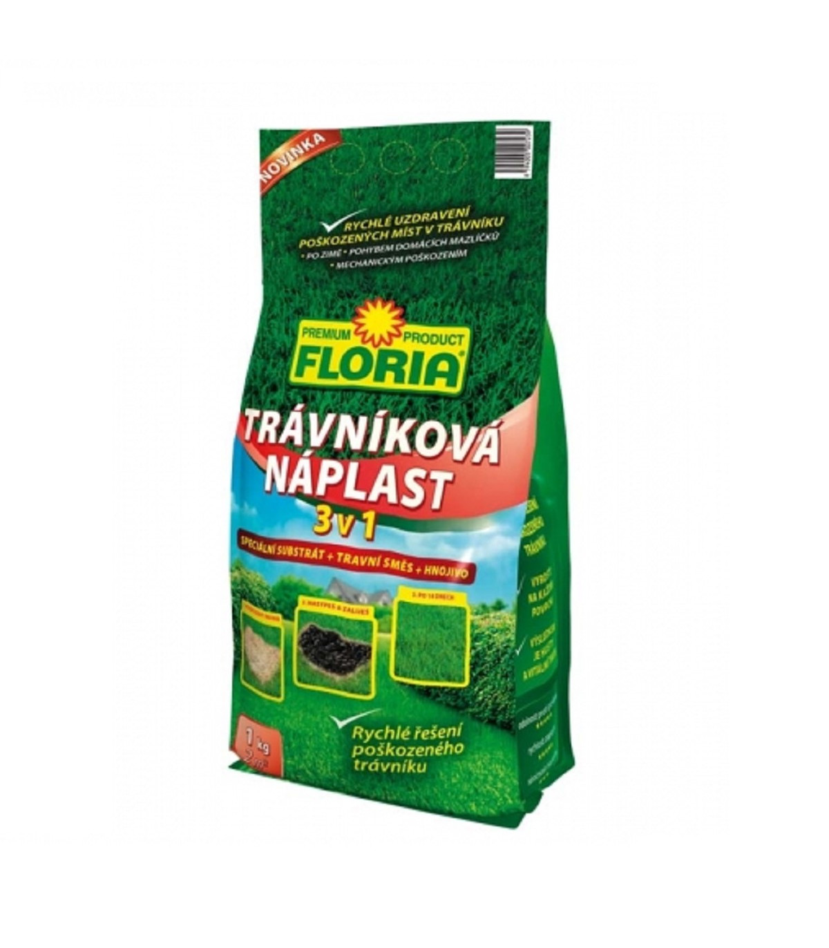 Trávniková náplasť 3v1 - Floria - trávna zmes - 1 kg