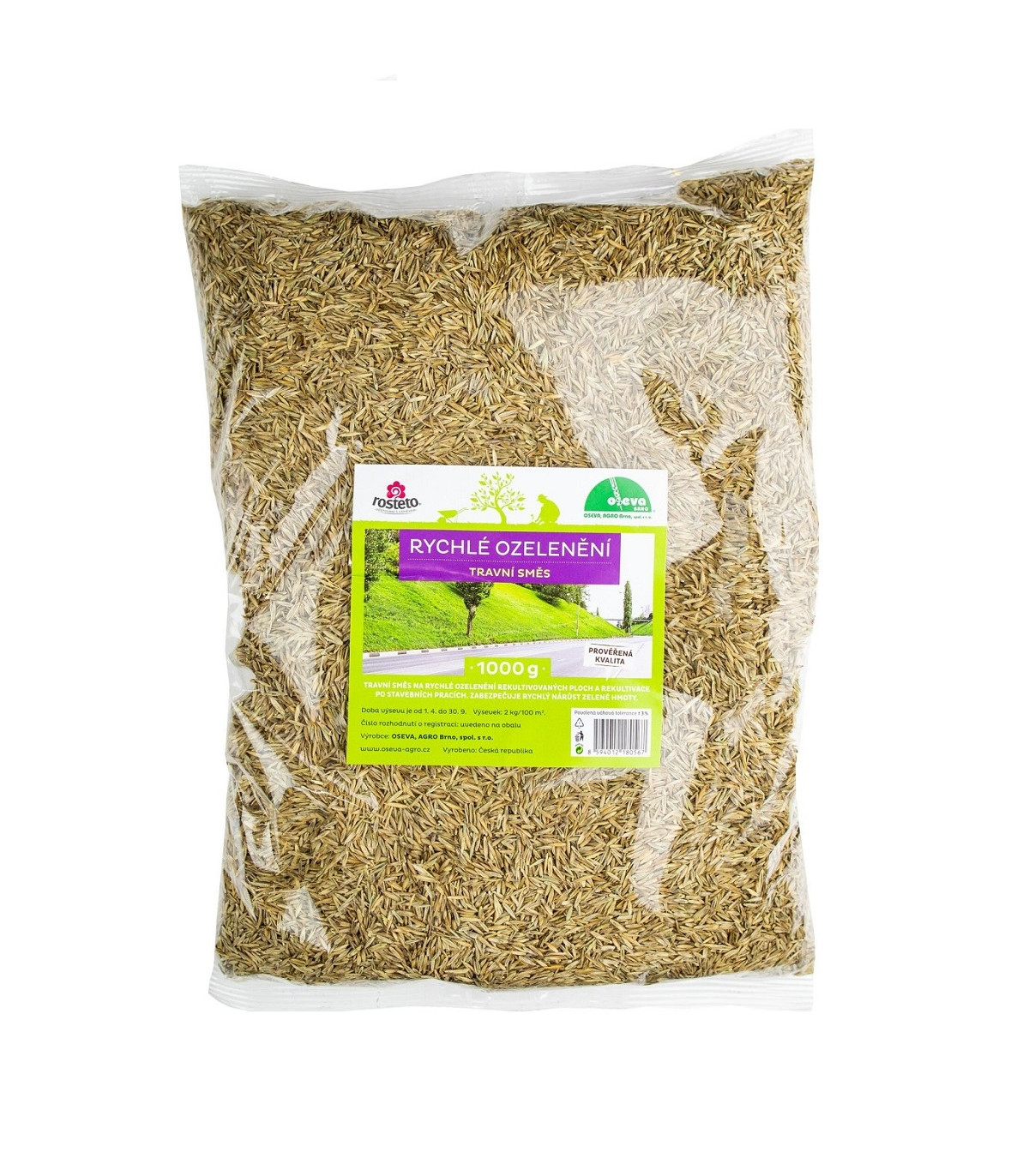 Regeneračné trávne semeno rýchle zazelenanie - Rosteto - trávna zmes - 1 kg