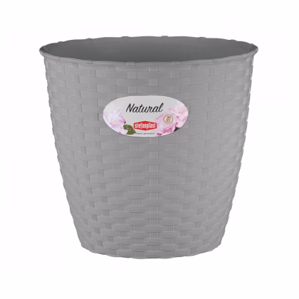 Obal na kvetináč NATURAL sivý - 14 x 13 cm - 1 ks