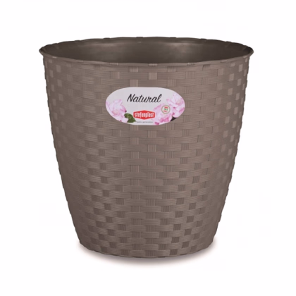 Obal na kvetináč NATURAL hnedo-sivý - 14 x 13 cm - 1 ks