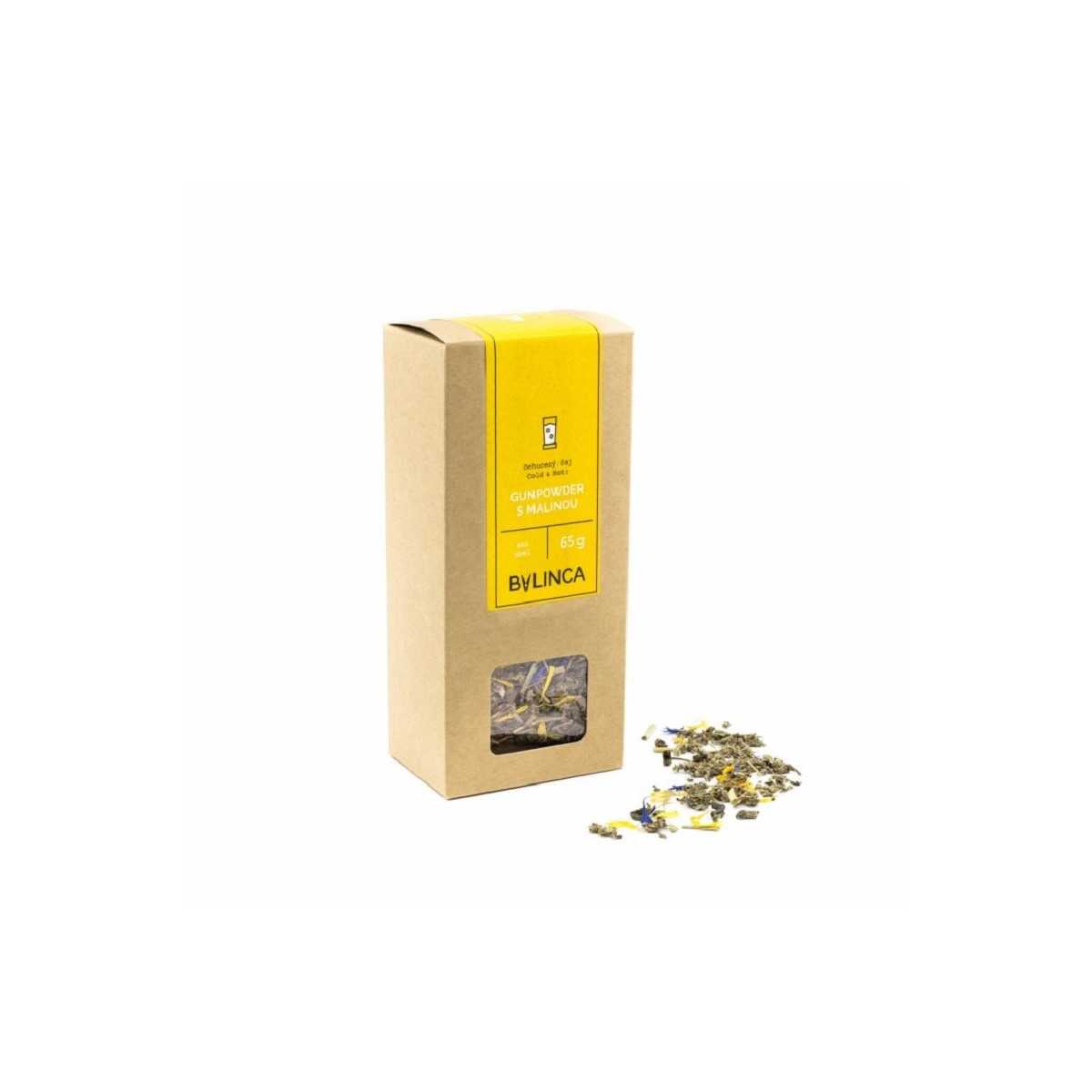 Gunpowder s malinou - BIO čajová zmes - predaj bylinných čajov - 65 g