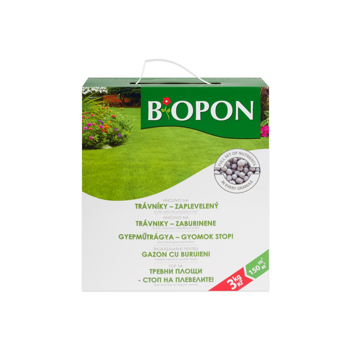 Hnojivo pre zaburinený trávnik - BoPon - predaj hnojív - 3 kg