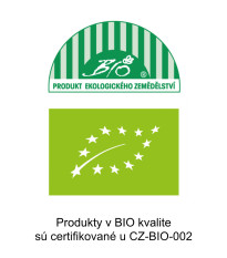 Produkty v bio kvalite sú certifikované u CZ-BIO 002.