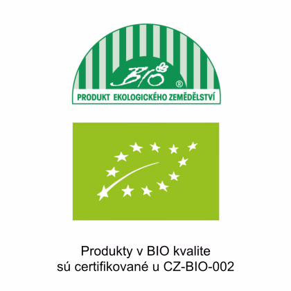 Produkty v bio kvalite sú certifikované u CZ-BIO 002.